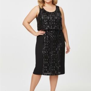 Chic Black Sequin 2pc Skirt & Top